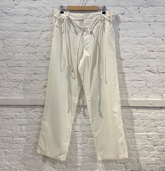 Raf Simons S/S 2004 May the Circle Be Unbroken Collection White Cotton Rope Wide Leg Trousers