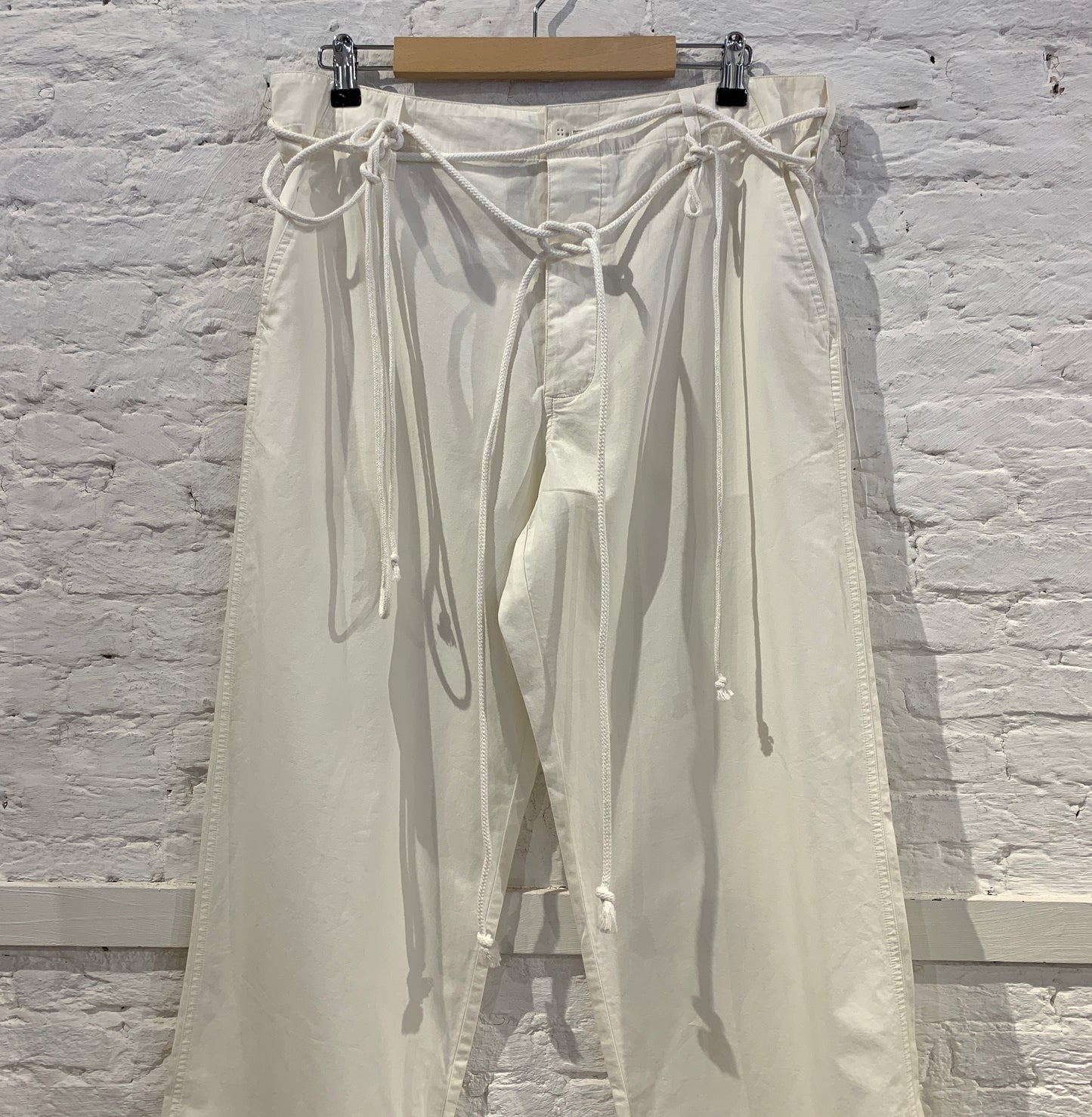 Raf Simons S/S 2004 May the Circle Be Unbroken Collection White Cotton Rope Wide Leg Trousers