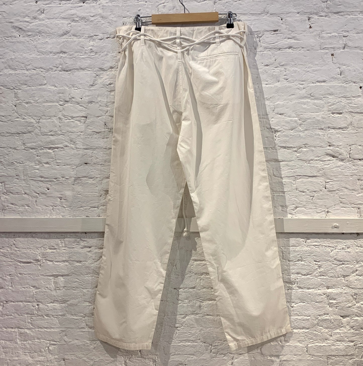 Raf Simons S/S 2004 May the Circle Be Unbroken Collection White Cotton Rope Wide Leg Trousers
