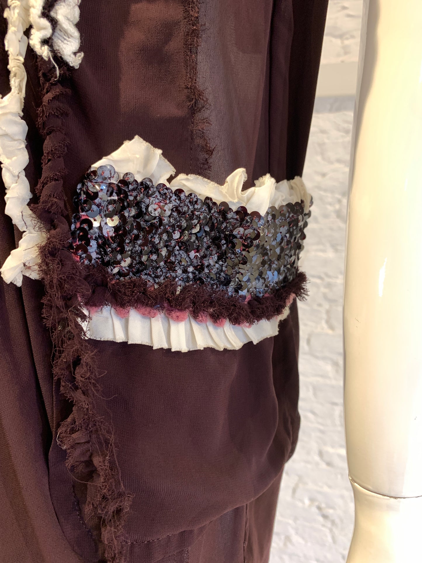 Comme des Garçons Tricot A/W 2006 Semi Sheer Embellished Ruffle Dress