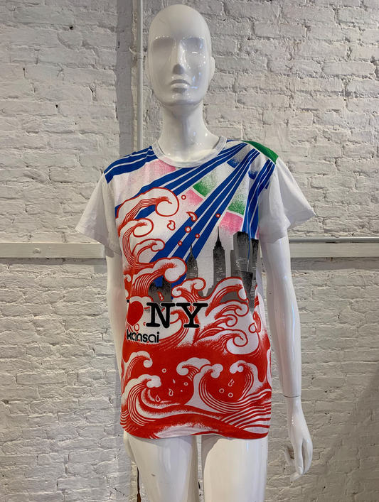 Vintage 1980s Kansai Yamamoto I Love New York Spray Paint Cotton T-shirt