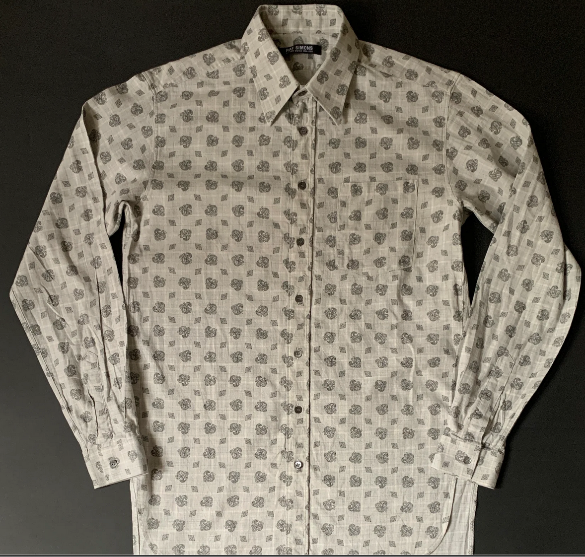 Raf Simons A/W 2004/05 Waves collection oversized cotton paisley print shirt