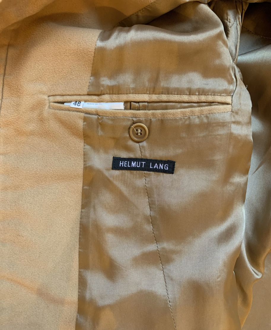 Vintage Helmut Lang 1990's Tailored Camel Moleskin Jacket